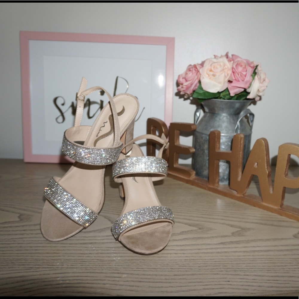 Nina Senta Sandal -Suede Almond Tan Glam Heels